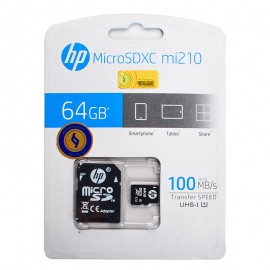 رم موبایل و دوربین اچ پی (HP) 64GB MicroSDXC UHS-I mi210 100MB/S خشاب دار