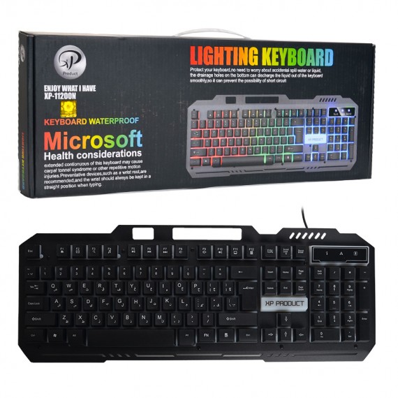 کیبورد سیم دار بک لایت RGB ایکس پی (XP) مدل XP-11200N