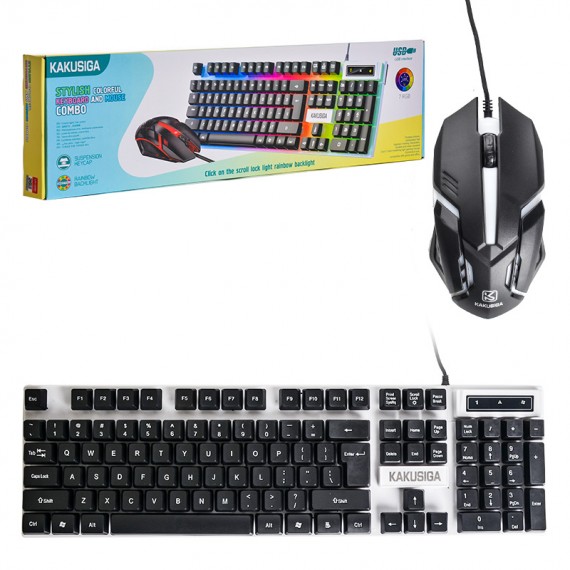 کیبورد و موس سیم دار بک لایت RGB کاکوسیگا (KAKUSIGA) مدل KSC-734