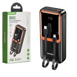 پاوربانک + دو کابل همراه کاکوسیگا (KAKUSIGA) مدل KSC-1088 ظرفیت 20000mAh