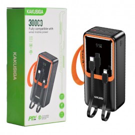 پاوربانک + دو کابل همراه کاکوسیگا (KAKUSIGA) مدل KSC-1089 ظرفیت 30000mAh