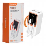 پاوربانک + دو کابل همراه کاکوسیگا (KAKUSIGA) مدل KSC-1089 ظرفیت 30000mAh