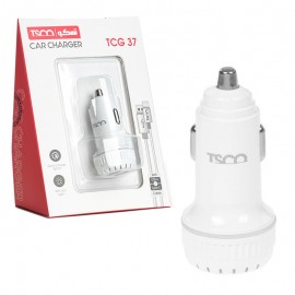 شارژر فندکی 30 وات دو پورت + کابل تایپ سی تسکو (TSCO) مدل TCG 37