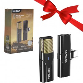 بسته 1+10 میکروفن یقه ای بی سیم تایپ سی کاکوسیگا (KAKUSIGA) مدل KSC-1106 (یک عدد هدیه)