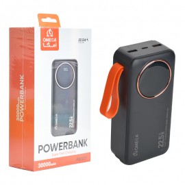 پاوربانک + چهار کابل همراه امگا (OMEGA) مدل PB3001 ظرفیت 30000mAh