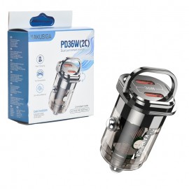 شارژر فندکی 36 وات دو پورت کاکوسیگا (KAKUSIGA) مدل KSC-1194