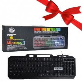 بسته 1+10 کیبورد سیم دار بک لایت RGB ایکس پی (XP) مدل XP-11200N (یک عدد هدیه)