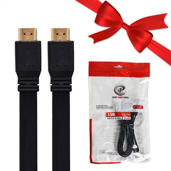 بسته 1+10 کابل HDMI فلت ایکس پی (XP) طول 1.5 متر (یک عدد هدیه)