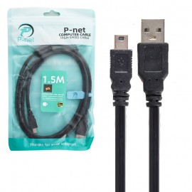 کابل موبایل و دوربین 5 پین ذوزنقه ای AM/5P پی نت (P-net) طول 1.5 متر