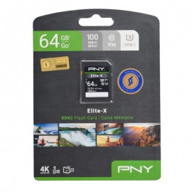 رم دوربین پی ان وای (PNY) مدل 64GB SDXC UHS-I Elite-X 100MB/S