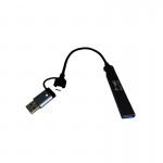 هاب 4 پورت USB 3.0 و رابط تایپ سی پی نت (P-net) طول 15 سانتی متر مدل P-3619