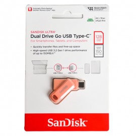 فلش سن دیسک (SanDisk) مدل 128GB Dual Drive Go USB3.2 TYPE-C DC3 150MB/s گارانتی سورین