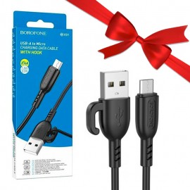 بسته 1+10 کابل اندروید (MicroUSB) بروفون (BOROFONE) طول 1 متر مدل BX91 (یک عدد هدیه)