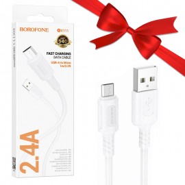 بسته 1+10 کابل اندروید (MicroUSB) بروفون (BOROFONE) طول 1 متر مدل BX111 (یک عدد هدیه)