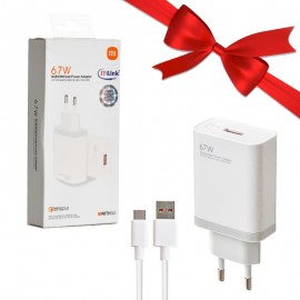 بسته 1+10 شارژر دیواری 67 وات + کابل تایپ سی شیائومی (Xiaomi) گارانتی IT-LINK (یک عدد هدیه)