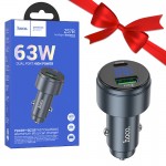 بسته 1+10 شارژر فندکی 63 وات دو پورت هوکو (hoco) مدل Z57B (یک عدد هدیه)