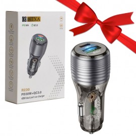 بسته 1+10 شارژر فندکی 48 وات دو پورت نکسا (NEXA) مدل R230 (یک عدد هدیه)