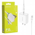 شارژر دیواری 20 وات + کابل (Type-C To iPhone) بروفون (BOROFONE) مدل BA57