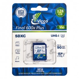 رم دوربین ویکومن (Vicco man) مدل 128GB SDXC UHS-I FINAL 600X PLUS 90MB/s