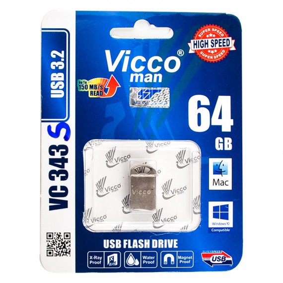فلش ویکومن (Vicco man) مدل 64GB VC 343 S USB3.2