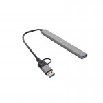 هاب 7 پورت USB 3.0 و رابط تایپ سی پی نت (P-net) طول 15 سانتی متر مدل P-7602