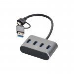 هاب 4 پورت USB 3.0 و رابط تایپ سی پی نت (P-net) طول 15 سانتی متر مدل P-3623
