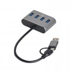 هاب 4 پورت USB 3.0 و رابط تایپ سی پی نت (P-net) طول 15 سانتی متر مدل P-3623