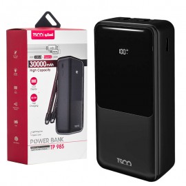 پاوربانک + دو کابل همراه تسکو (TSCO) مدل TP 985 ظرفیت 30000mAh