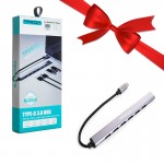 بسته 1+3 هاب 7 پورت تایپ سی USB 3.0 ترکا (TREQA) مدل TYPE-C-730 (یک عدد هدیه)
