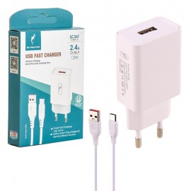 شارژر دیواری 12 وات + کابل تایپ سی اسکای دلفین (SKYDOLPHIN) مدل SC36T