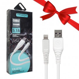 بسته 1+3 کابل آیفون (Lightning) ترکا (TREQA) 35W طول 1.5 متر مدل CA-8712 (یک عدد هدیه)
