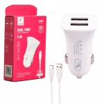 شارژر فندکی 15 وات دو پورت + کابل تایپ سی اسکای دلفین (SKYDOLPHIN) مدل SZ09T