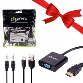 بسته 1+5 تبدیل HDMI TO VGA همراه کابل صدا الون (ELEVEN) مدل CV1001 (یک عدد هدیه)