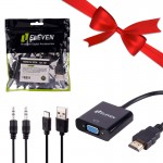 بسته 1+5 تبدیل HDMI TO VGA همراه کابل صدا الون (ELEVEN) مدل CV1001 (یک عدد هدیه)