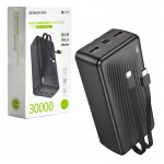 پاوربانک + دو کابل همراه بروفون (BOROFONE) مدل BJ57B ظرفیت 30000mAh