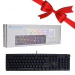 بسته 1+4 کیبورد مکانیکال سیم دار بک لایت RGB اچ پی (hp) اورجینال مدل K10G-104 (یک عدد هدیه)