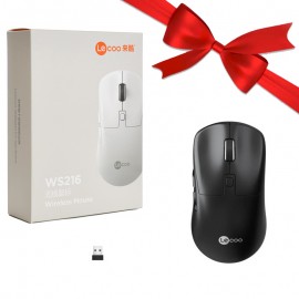 بسته 1+3 موس بی سیم لکو (Lecoo) اورجینال مدل WS216 مشکی (یک عدد هدیه)
