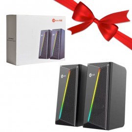 بسته 1+3 اسپیکر لپ تاپی 2 تکه RGB دار لکو (Lecoo) اورجینال مدل DS104 (یک عدد هدیه)