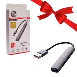 بسته 1+5 هاب 4 پورت USB ایکس پی (XP) طول 15 سانتی متر مدل XP-H823S (یک عدد هدیه)