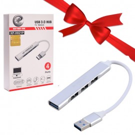 بسته 1+5 هاب 4 پورت USB 3.0 ایکس پی (XP) طول 15 سانتی متر مدل XP-H821P (یک عدد هدیه)
