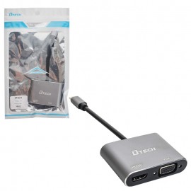 تبدیل Type-C To HDMI/VGA دی تک (DTECH) مدل 30102