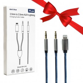 بسته 1+3 کابل دو سر Aux To Aux&Lightning پلاس (Plus) مدل MH-245 (یک عدد هدیه)