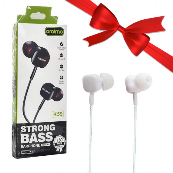 بسته 1+3 هندزفری سیمی اورایمو (Oraimo) مدل K59 (یک عدد هدیه)