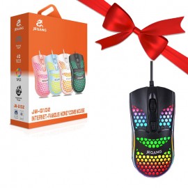 بسته 1+3 موس 4D سیم دار LED RGB جی کنگ (JEQANG) مدل JM-G102 (یک عدد هدیه)