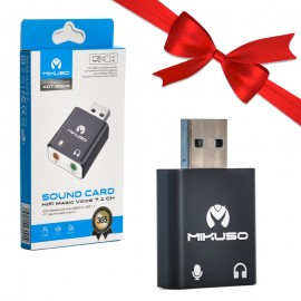 بسته 1+3 کارت صدا اکسترنال 7.1 کاناله USB میکاسو (MIKUSO) مدل ADT-S006 (یک عدد هدیه)