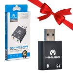 بسته 1+3 کارت صدا اکسترنال 7.1 کاناله USB میکاسو (MIKUSO) مدل ADT-S006 (یک عدد هدیه)