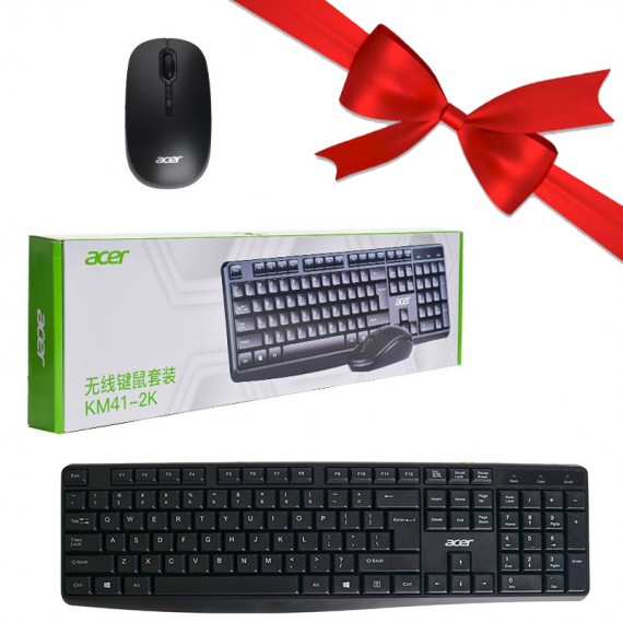 بسته 1+3 کیبورد و موس بی سیم ایسر (acer) اورجینال مدل KM41-2K (یک عدد هدیه)