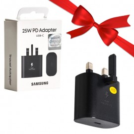 بسته 1+3 کلگی شارژر 25 وات سه شاخه اروپایی سامسونگ (Samsung) مدل EP-TA800NWEGAE (یک عدد هدیه)