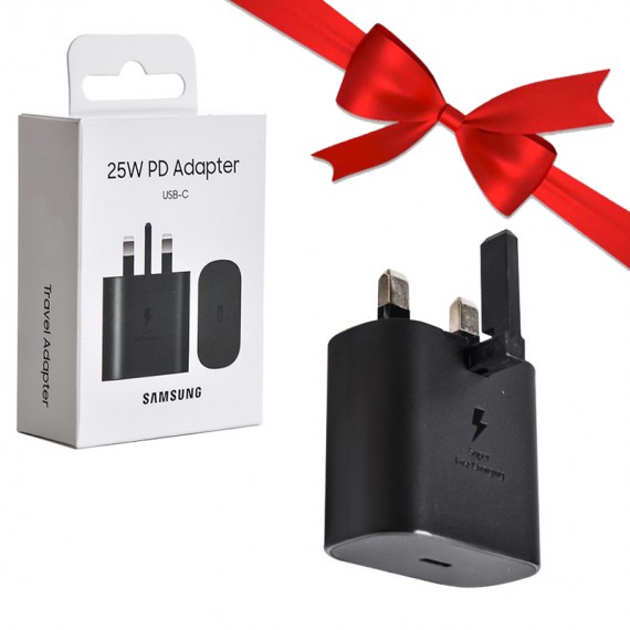 بسته 1+3 کلگی شارژر 25 وات سه شاخه اروپایی سامسونگ (Samsung) مدل EP-TA800NWEGAE (یک عدد هدیه)