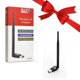 بسته 1+3 دانگل شبکه وای فای (Wi-Fi) آنتن دار آلفا (ALFA) مدل UW11 (یک عدد هدیه)